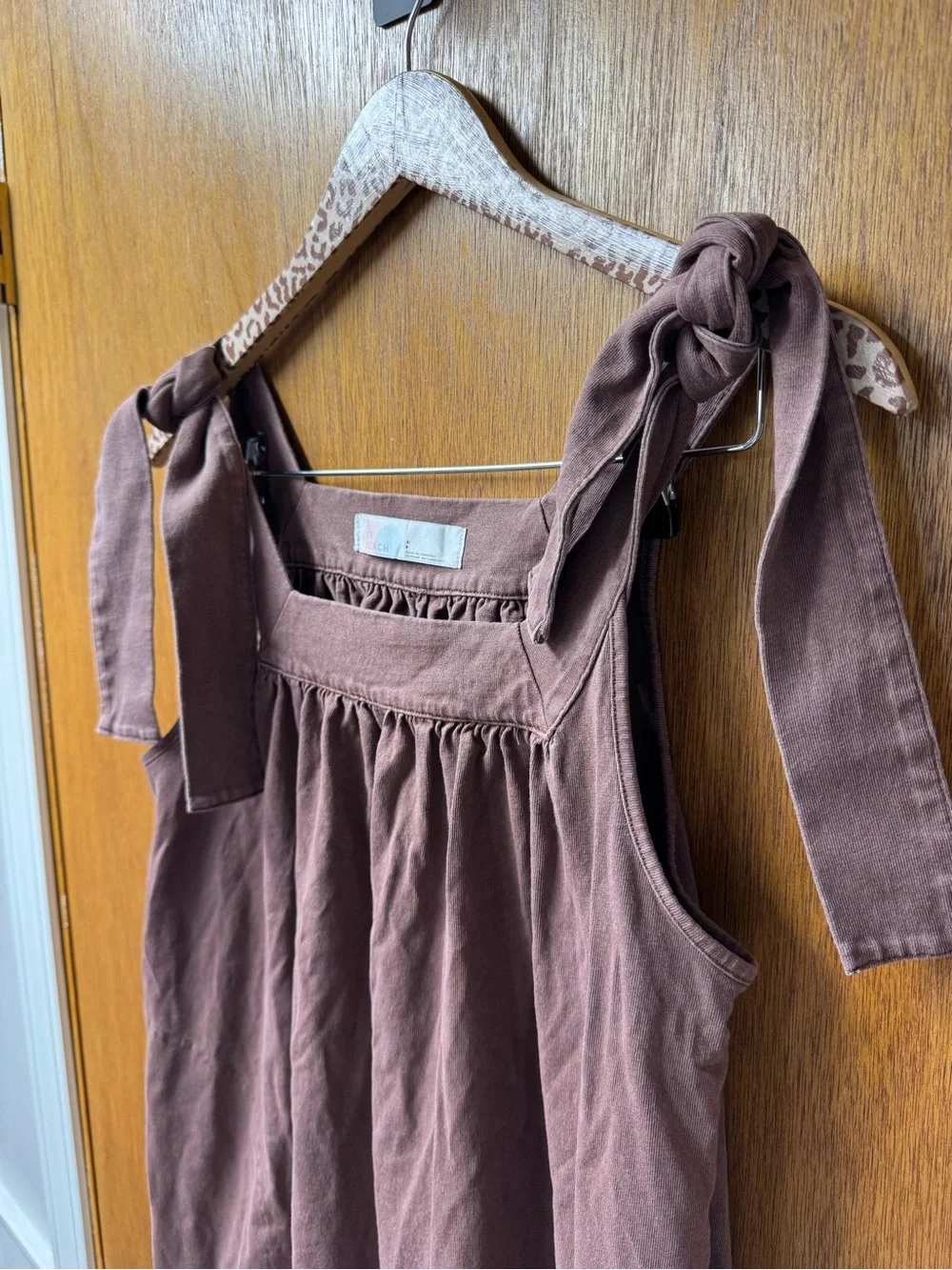 Free People FP Beach Free-Est Honey Tie Shoulder Mini Dress Brown Small